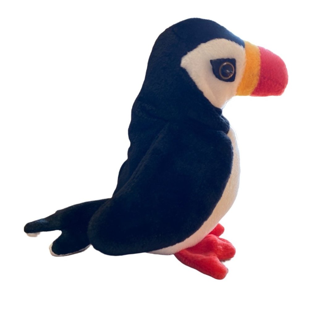 1997 Ty Puffer Beanie Babies Puffin PE Pellets Vintage Tag Errors Red Yellow Bla - Picture 4 of 10